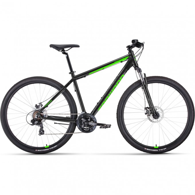 Велосипед FORWARD APACHE 29 2.0 D CLASSIC, рама 19", 2022, черный/ярко-зеленый RBK22FW29106 Велосипед FORWARD APACHE 29 2.0 D CLASSIC, рама 19", 2022, черный/ярко-зеленый RBK22FW29106