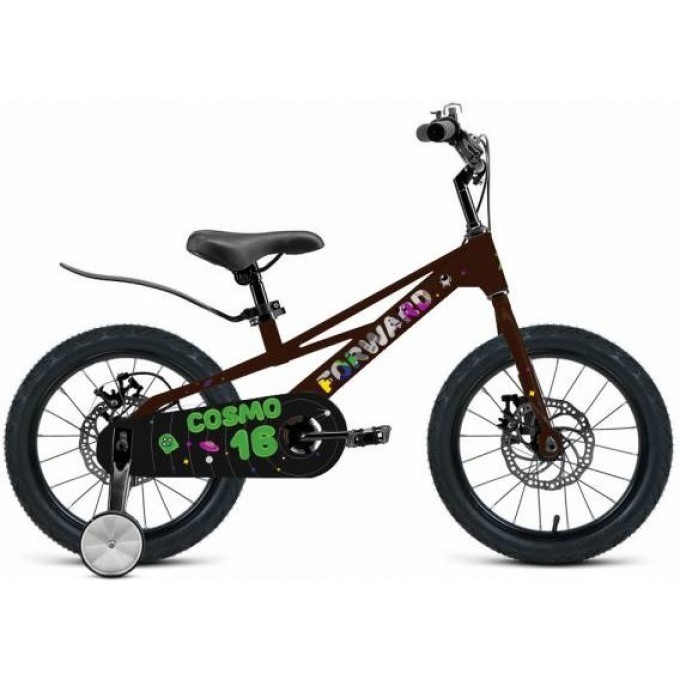 Велосипед FORWARD COSMO 16 (1 ск.) 2023, темно-коричневый с рамой 16" IB3FS10FCDBNXXX Велосипед FORWARD COSMO 16 (1 ск.) 2023, темно-коричневый с рамой 16" IB3FS10FCDBNXXX