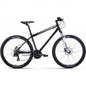 Велосипед FORWARD SPORTING 27,5 2.0 D (27,5" 8 ск. рост. 17") 2023, черный/белый