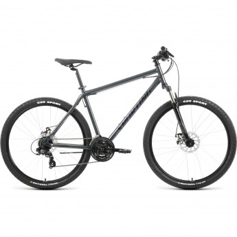 Велосипед FORWARD SPORTING 29 2.0 D (29" 8 ск. рост. 19") 2023, черный/темно-серый