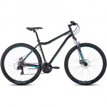 Велосипед FORWARD SPORTING 29 2.0 disc (29" 21 ск. рост. 19") 2020-2021, черный/бирюзовый