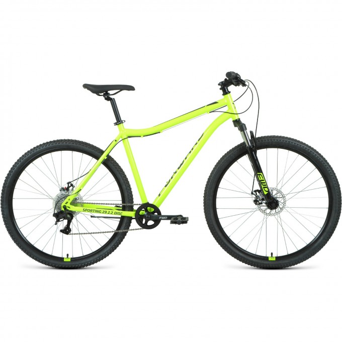 Велосипед FORWARD SPORTING 29 2.2 disc (2021) ярко-зеленый/черный с рамой 17" 75488 ZELENYII/CHERNYII 17 Велосипед FORWARD SPORTING 29 2.2 disc (2021) ярко-зеленый/черный с рамой 17" 75488 ZELENYII/CHERNYII 17