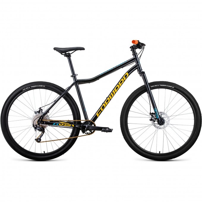 Велосипед FORWARD SPORTING 29 X D (2022) черный/золотой с рамой 19" RBK22FW29970 Велосипед FORWARD SPORTING 29 X D (2022) черный/золотой с рамой 19" RBK22FW29970