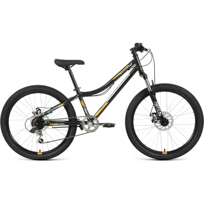 Велосипед FORWARD TITAN 24 2.0 D, рама 12", 2022, черный/оранжевый RBK22FW24023 Велосипед FORWARD TITAN 24 2.0 D, рама 12", 2022, черный/оранжевый RBK22FW24023