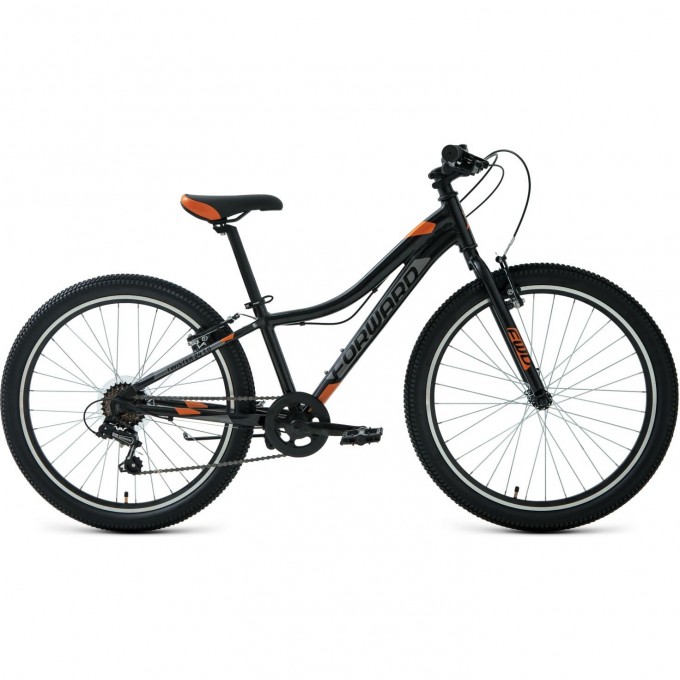 Велосипед FORWARD TWISTER 24 1.0 (24" 7 ск. рост. 12") 2020-2021, черный/оранжевый RBKW1J347013 Велосипед FORWARD TWISTER 24 1.0 (24" 7 ск. рост. 12") 2020-2021, черный/оранжевый RBKW1J347013